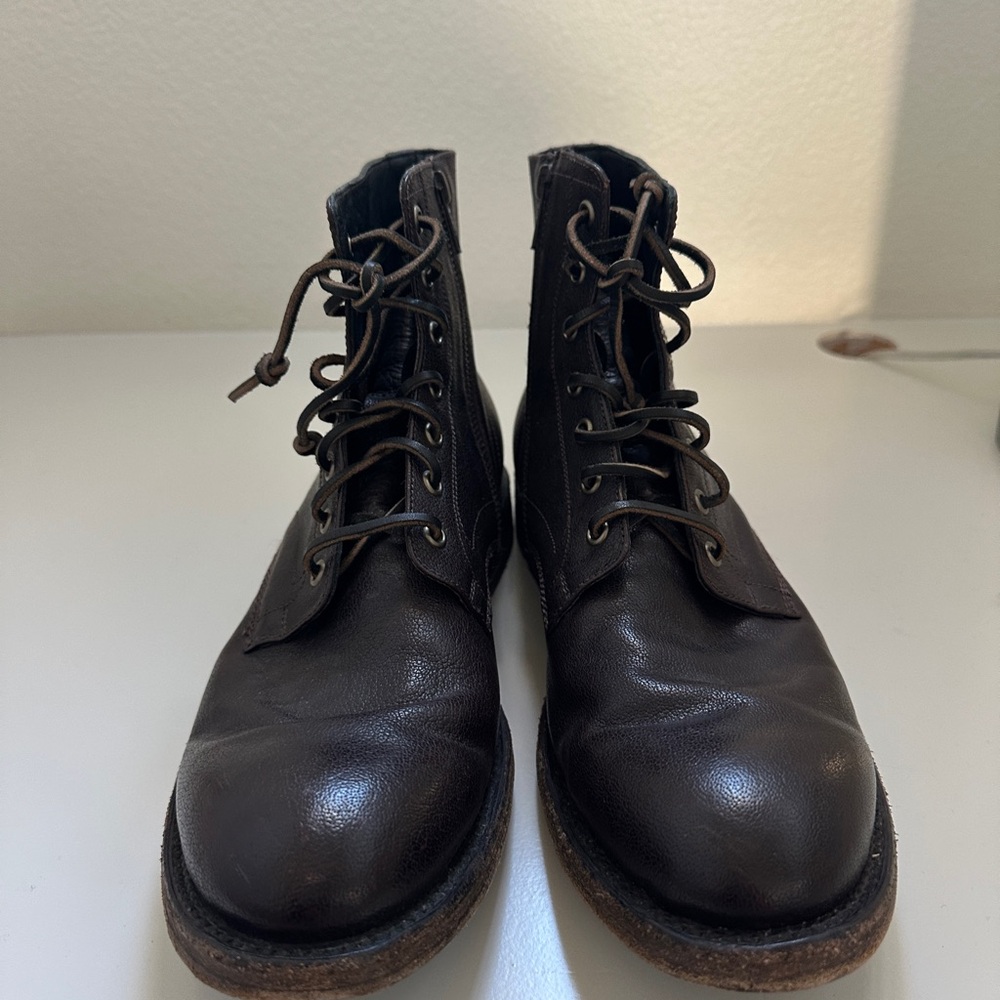 Men's Frye Black Leather Boots With Zipper